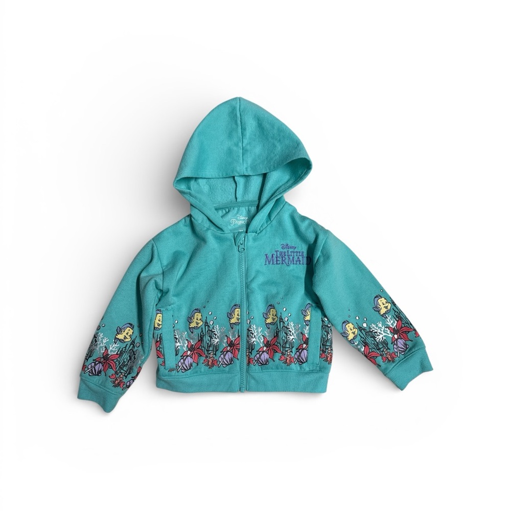 Disney Princess The Little Mermaid Teal Girls Hoodie Size 3T